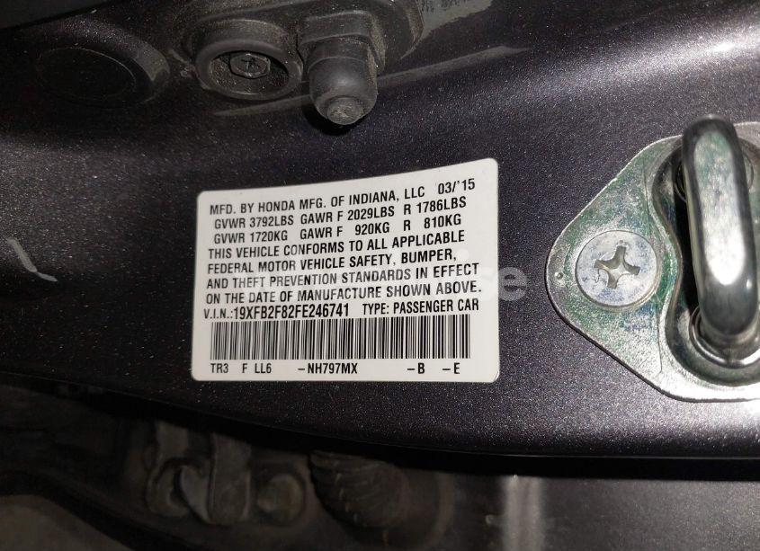 Photo 9 of 2015 Honda Civic EX (VIN 19XFB2F82FE246741)