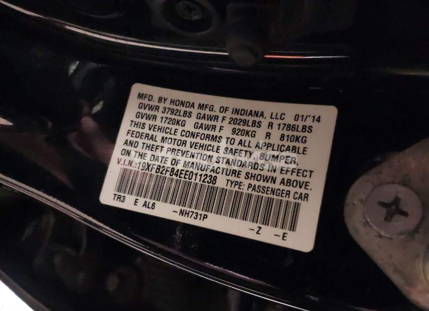 Photo 9 of 2014 Honda Civic EX (VIN 19XFB2F84EE011238)