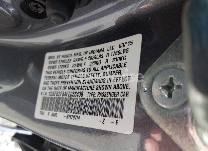 Photo 9 of 2015 Honda Civic EX (VIN 19XFB2F84FE056438)