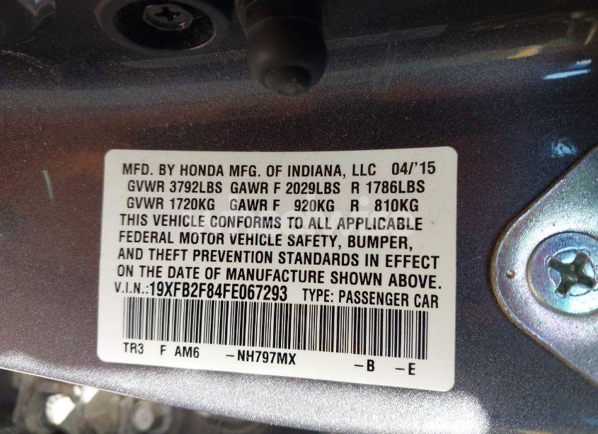 Photo 9 of 2015 Honda Civic EX (VIN 19XFB2F84FE067293)