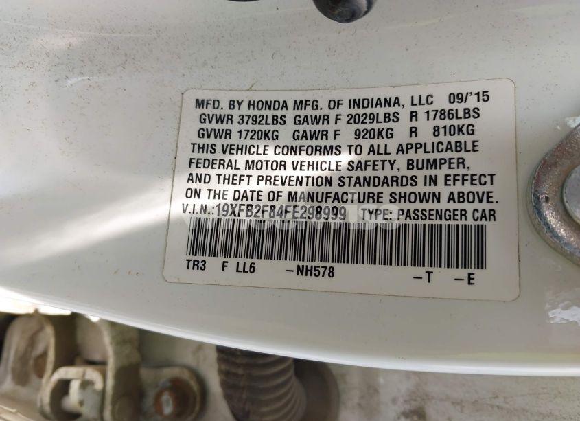 Photo 9 of 2015 Honda Civic EX (VIN 19XFB2F84FE298999)