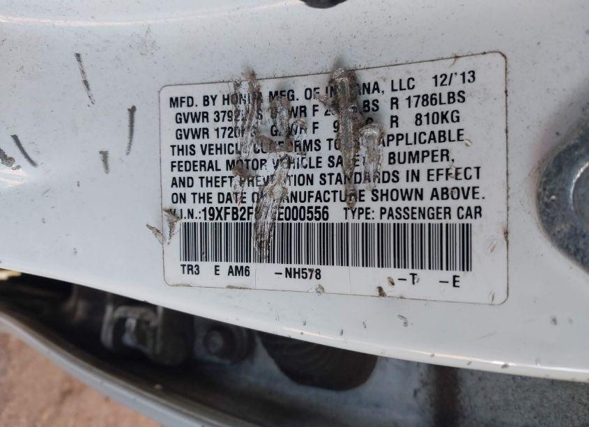 Photo 9 of 2014 Honda Civic EX (VIN 19XFB2F87EE000556)