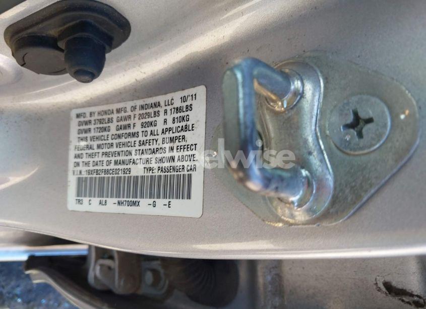 Photo 9 of 2012 Honda Civic EX (VIN 19XFB2F88CE021929)