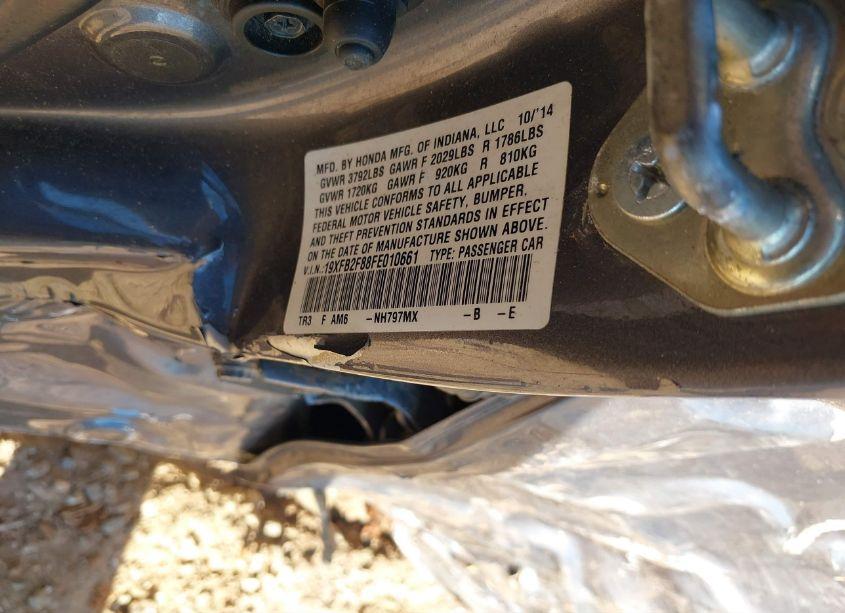 Photo 9 of 2015 Honda Civic EX (VIN 19XFB2F88FE010661)