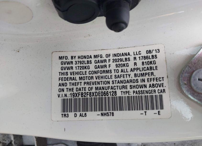 Photo 9 of 2013 Honda Civic EX (VIN 19XFB2F8XDE066128)