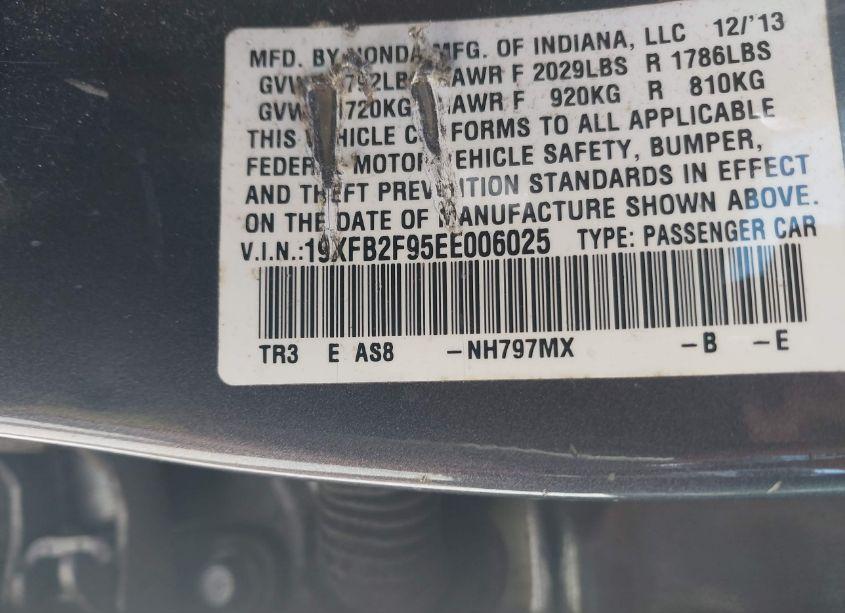 Photo 9 of 2014 Honda Civic EX-L (VIN 19XFB2F95EE006025)