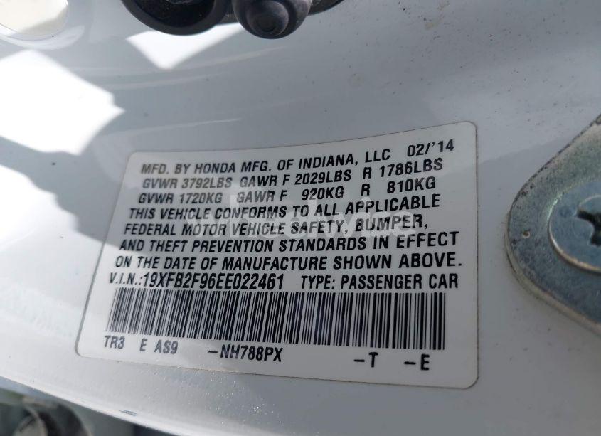 Photo 9 of 2014 Honda Civic EX-L (VIN 19XFB2F96EE022461)