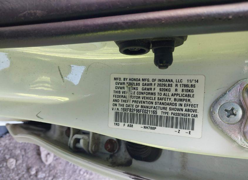 Photo 9 of 2015 Honda Civic EX-L (VIN 19XFB2F96FE021165)