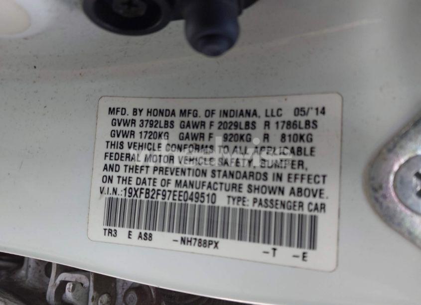 Photo 9 of 2014 Honda Civic EX-L (VIN 19XFB2F97EE049510)