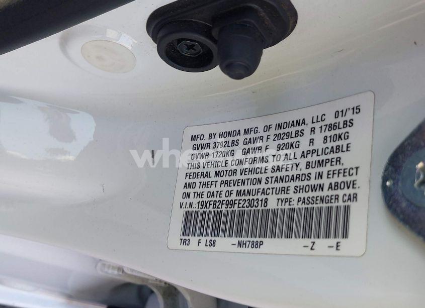 Photo 9 of 2015 Honda Civic EX-L (VIN 19XFB2F99FE230318)