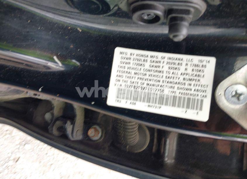 Photo 9 of 2015 Honda Civic EX-L (VIN 19XFB2F9XFE012758)