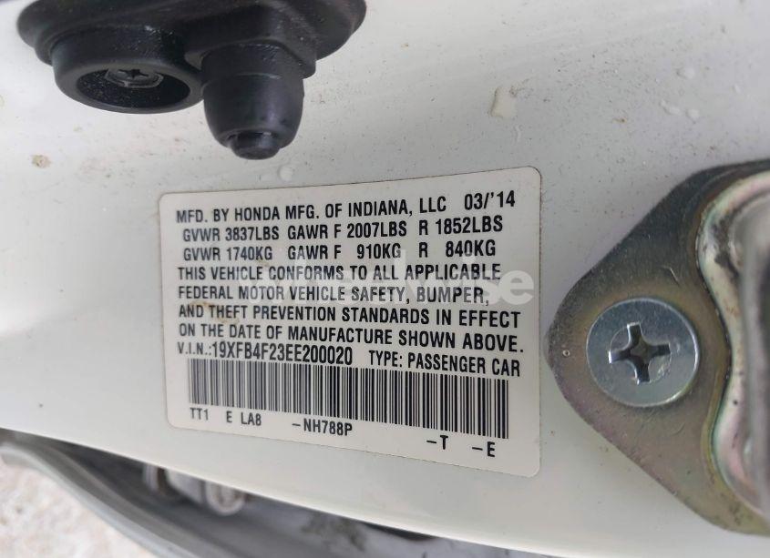 Photo 9 of 2014 Honda Civic HYBRID (VIN 19XFB4F23EE200020)