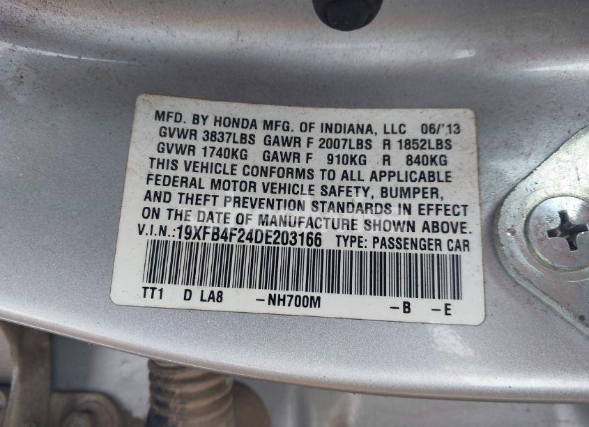 Photo 9 of 2013 Honda Civic HYBRID (VIN 19XFB4F24DE203166)