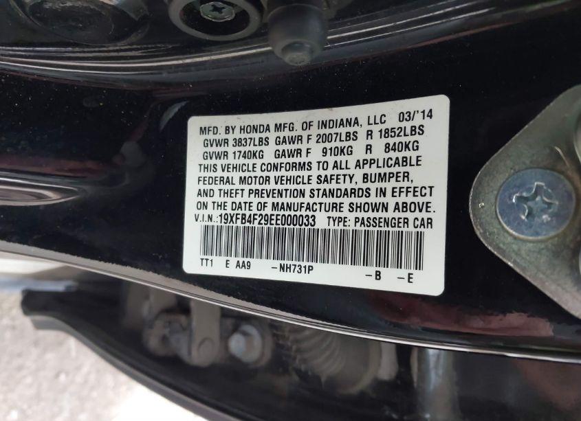 Photo 9 of 2014 Honda Civic HYBRID (VIN 19XFB4F29EE000033)