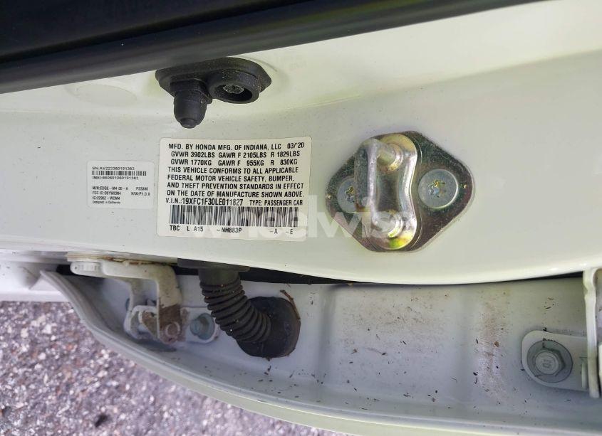 Photo 9 of 2020 Honda Civic EX (VIN 19XFC1F30LE011827)
