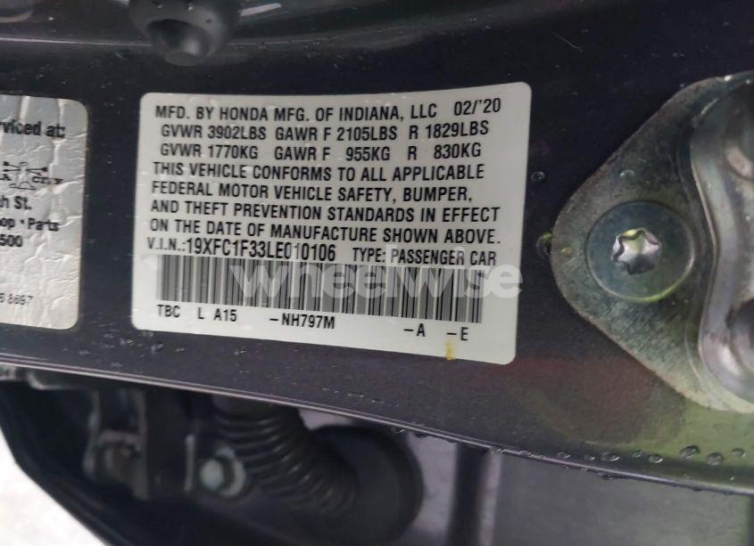 Photo 9 of 2020 Honda Civic EX (VIN 19XFC1F33LE010106)