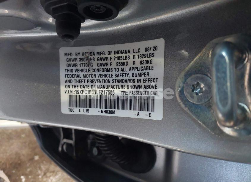Photo 9 of 2020 Honda Civic EX (VIN 19XFC1F36LE217556)