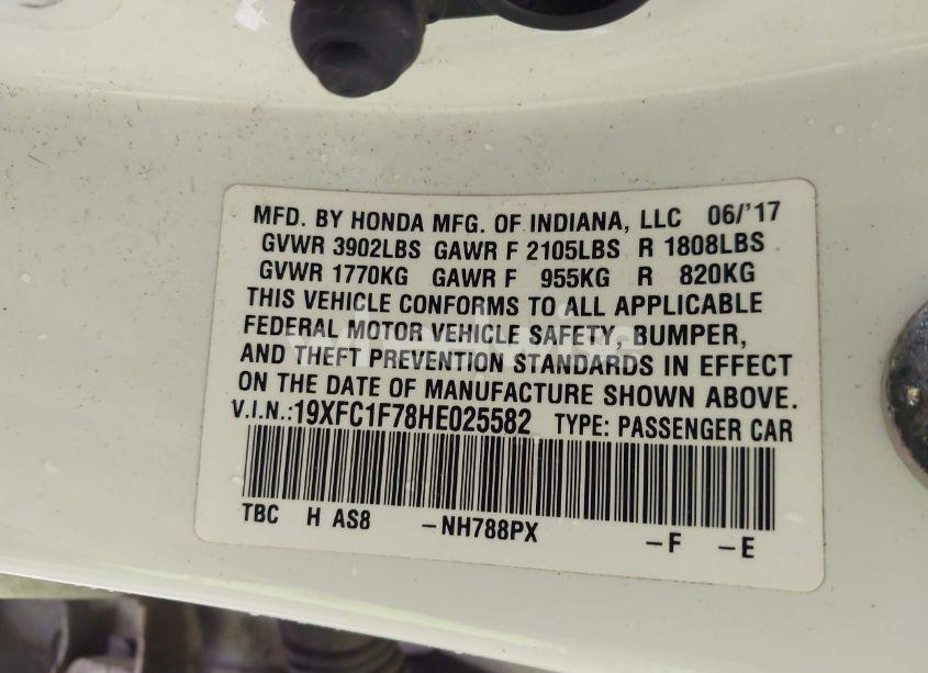 Photo 9 of 2017 Honda Civic EX-L (VIN 19XFC1F78HE025582)