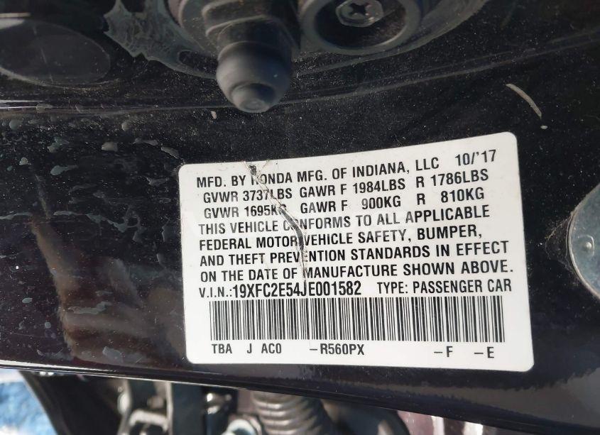 Photo 9 of 2018 Honda Civic LX (VIN 19XFC2E54JE001582)