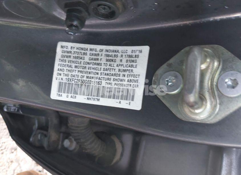 Photo 9 of 2016 Honda Civic LX (VIN 19XFC2F50GE015163)