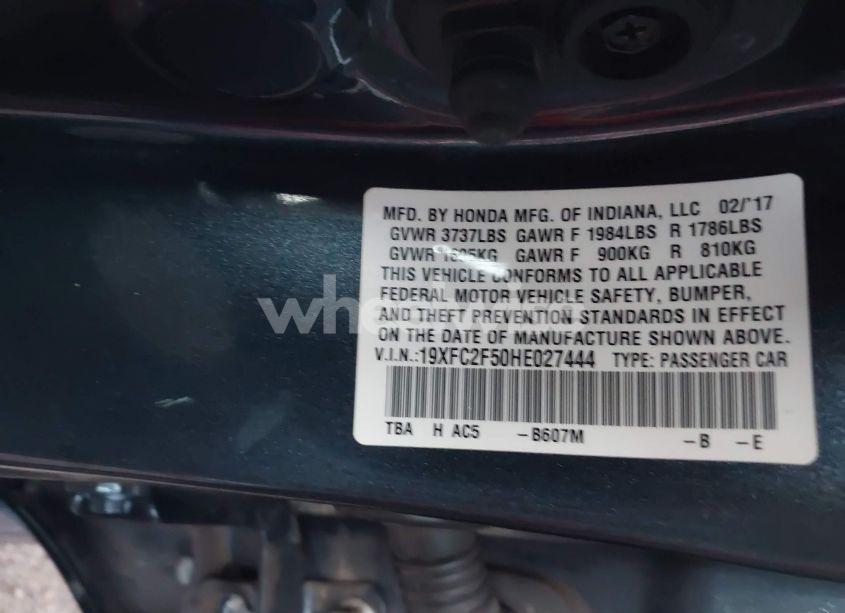 Photo 9 of 2017 Honda Civic LX (VIN 19XFC2F50HE027444)