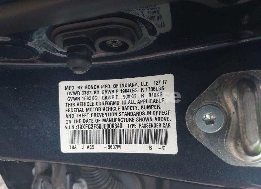 Photo 9 of 2018 Honda Civic LX (VIN 19XFC2F50JE009340)