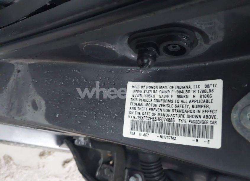 Photo 9 of 2017 Honda Civic LX (VIN 19XFC2F53HE074886)