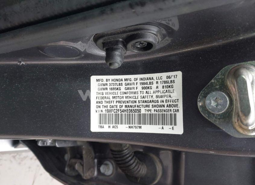 Photo 9 of 2017 Honda Civic LX (VIN 19XFC2F54HE065050)