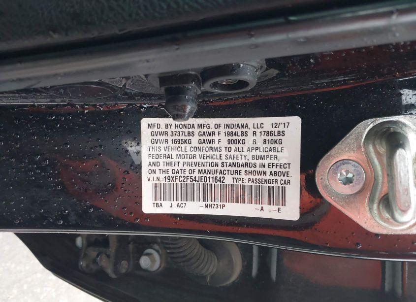 Photo 9 of 2018 Honda Civic LX (VIN 19XFC2F54JE011642)