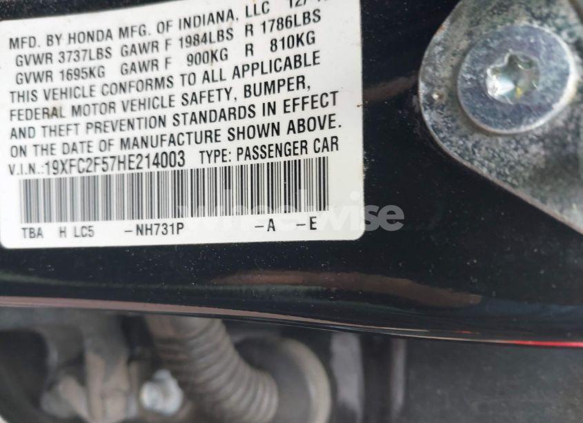 Photo 9 of 2017 Honda Civic LX (VIN 19XFC2F57HE214003)