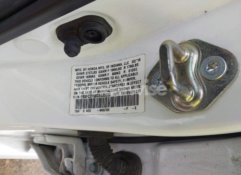 Photo 9 of 2016 Honda Civic LX (VIN 19XFC2F58GE035550)