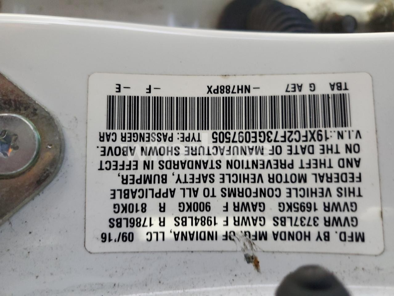 Photo 12 of 2016 HONDA CIVIC EX (VIN 19XFC2F73GE097505)