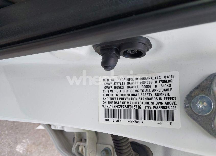 Photo 9 of 2018 Honda Civic EX (VIN 19XFC2F73JE015716)