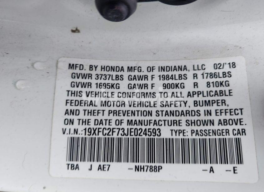 Photo 9 of 2018 Honda Civic EX (VIN 19XFC2F73JE024593)