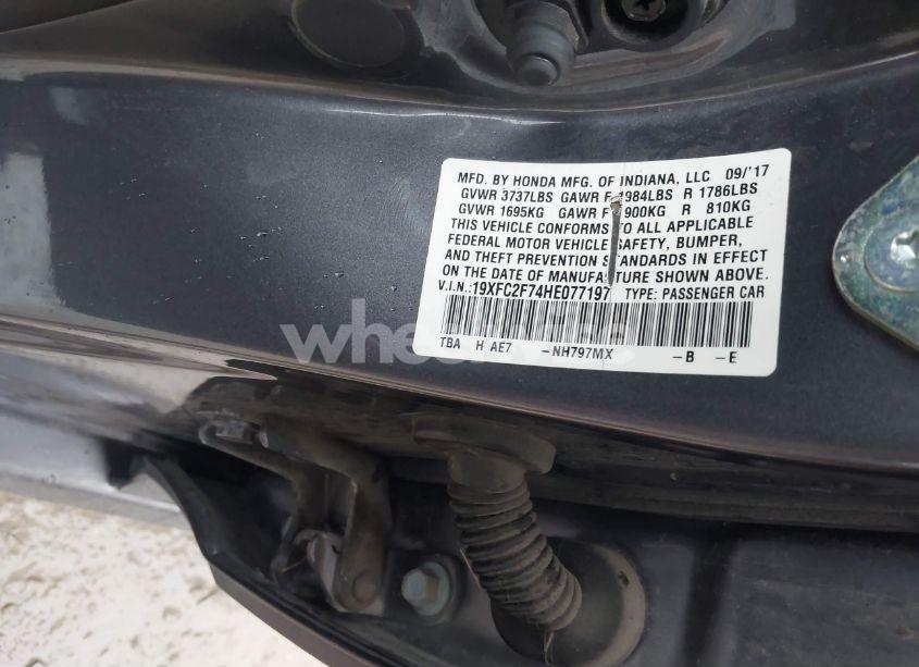 Photo 9 of 2017 Honda Civic EX (VIN 19XFC2F74HE077197)