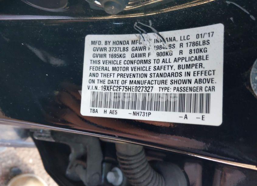 Photo 9 of 2017 Honda Civic EX (VIN 19XFC2F75HE027327)