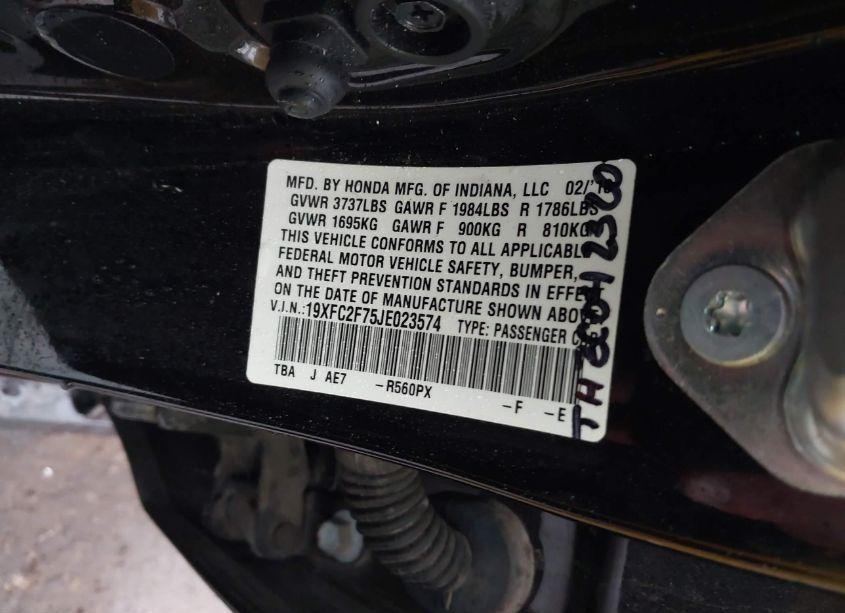 Photo 9 of 2018 Honda Civic EX (VIN 19XFC2F75JE023574)