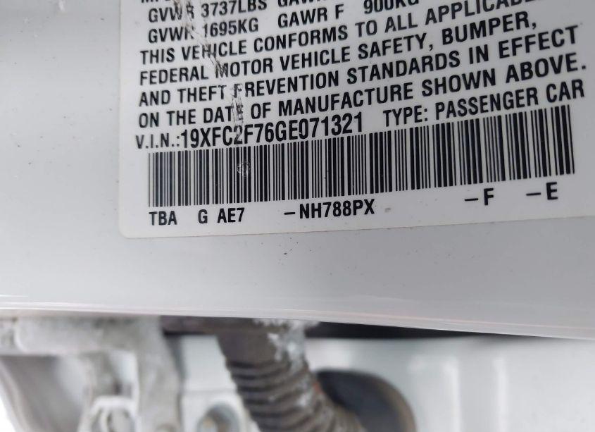 Photo 9 of 2016 Honda Civic EX (VIN 19XFC2F76GE071321)