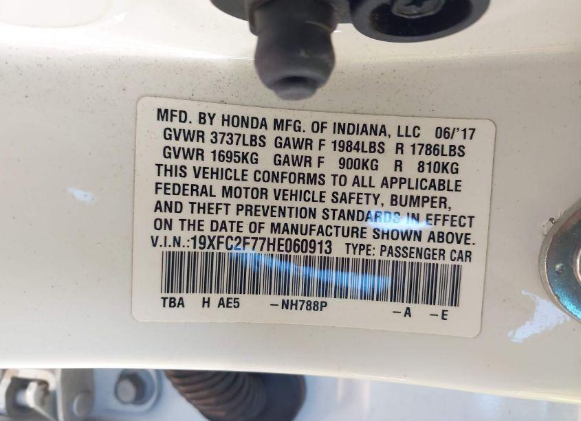 Photo 9 of 2017 Honda Civic EX (VIN 19XFC2F77HE060913)
