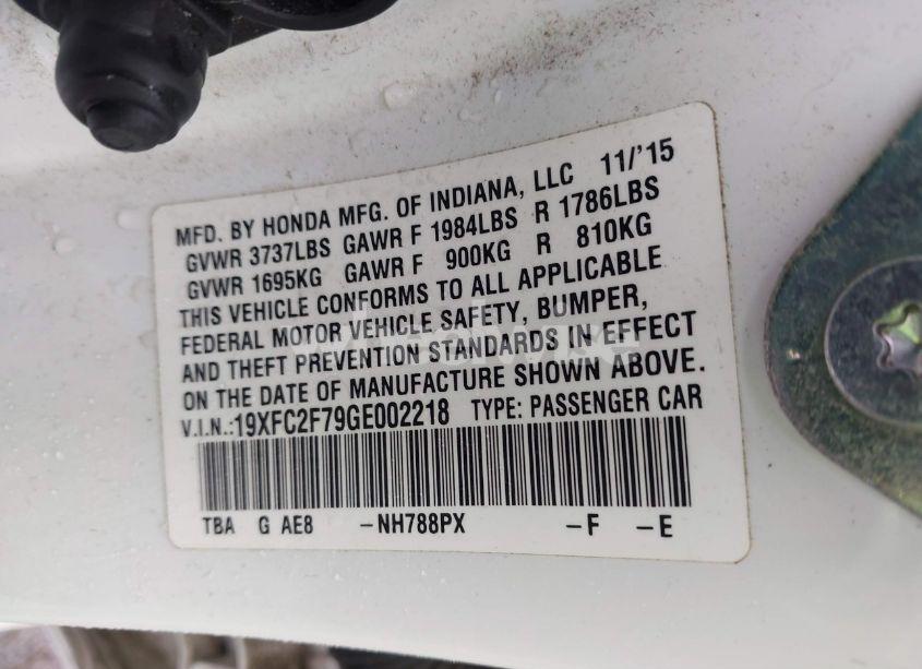 Photo 9 of 2016 Honda Civic EX (VIN 19XFC2F79GE002218)