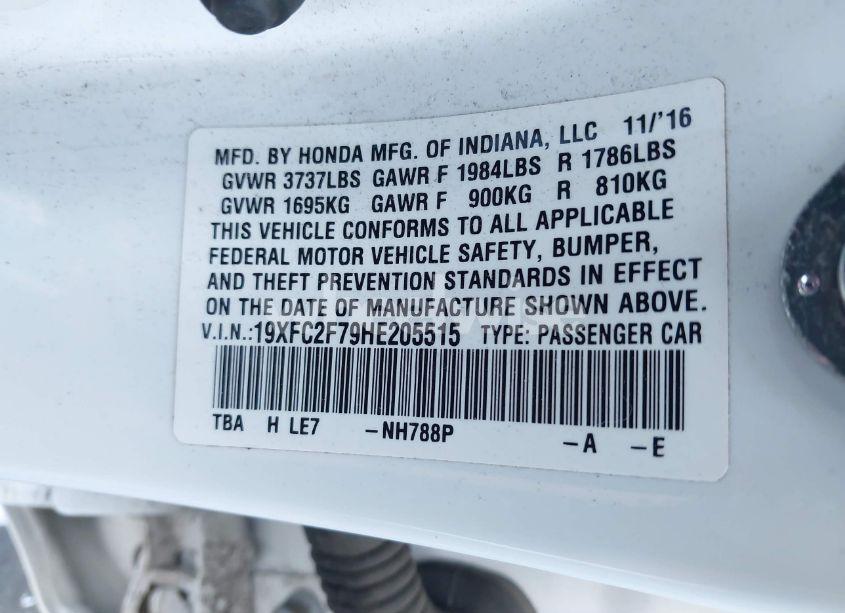 Photo 9 of 2017 Honda Civic EX (VIN 19XFC2F79HE205515)