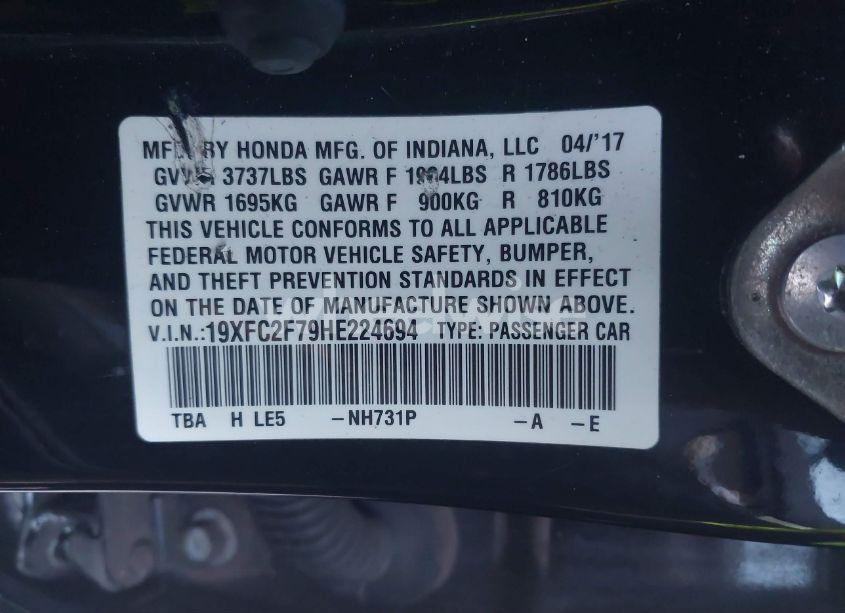 Photo 9 of 2017 Honda Civic EX (VIN 19XFC2F79HE224694)