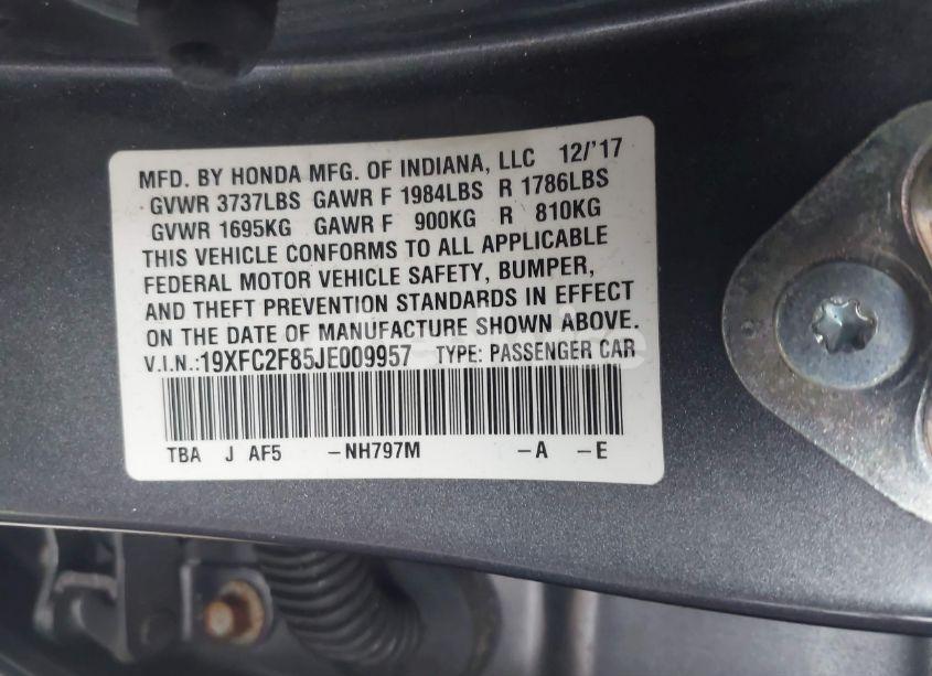 Photo 9 of 2018 Honda Civic EX (VIN 19XFC2F85JE009957)