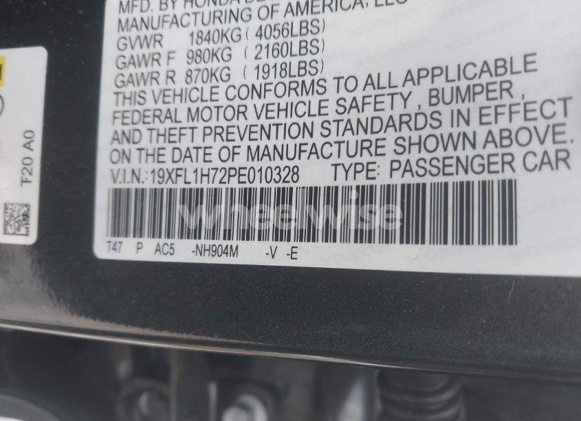 Photo 9 of 2023 Honda Civic (VIN 19XFL1H72PE010328)