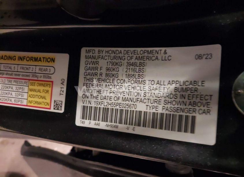 Photo 9 of 2023 Honda Civic LX (VIN 19XFL2H55PE025670)