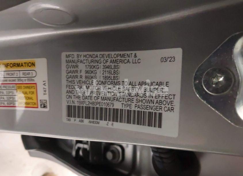 Photo 9 of 2023 Honda Civic SPORT (VIN 19XFL2H80PE010679)