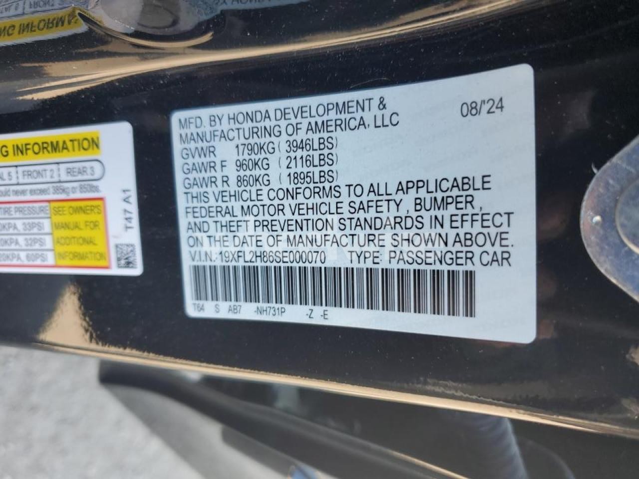 Photo 12 of 2025 HONDA CIVIC SPORT (VIN 19XFL2H86SE000070)