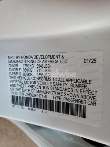 Photo 2 of 2025 HONDA CIVIC SPORT (VIN 19XFL2H86SE017158)