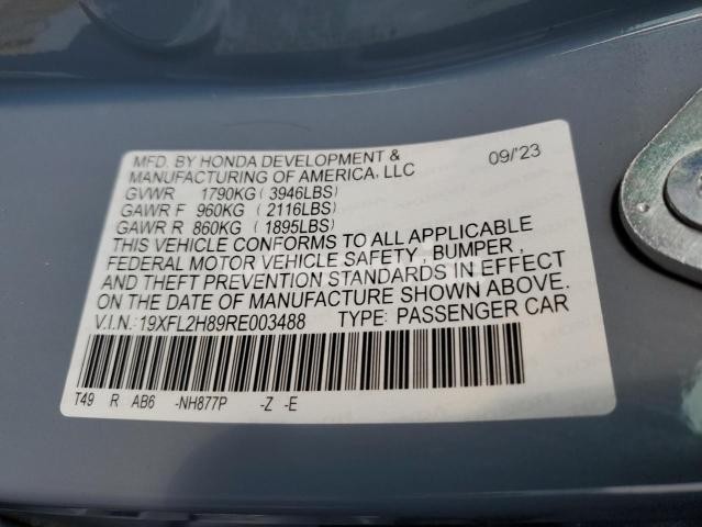 Photo 12 of 2024 HONDA CIVIC SPORT (VIN 19XFL2H89RE003488)