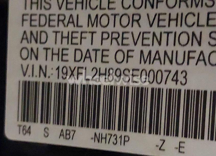 Photo 9 of 2025 Honda Civic SPORT (VIN 19XFL2H89SE000743)